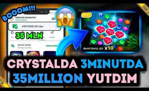 CRYSTALDA 3MINUTDA 35MILLION YUTDIM😱 #1xbet #linebet #melbet