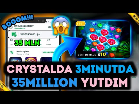 CRYSTALDA 3MINUTDA 35MILLION YUTDIM😱 #1xbet #linebet #melbet