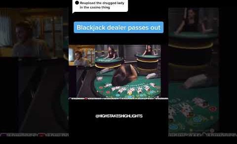 Blackjack dealer passes out mid game 😳 #shorts #gambling #stake #onlinecasino