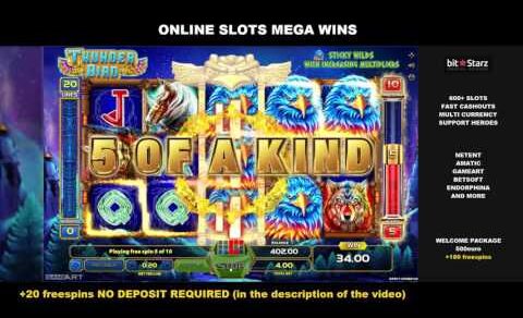 Thunder Bird x81 4$ Bet 327$ Big Win Online Slots GameArt BitStarz Online Casino