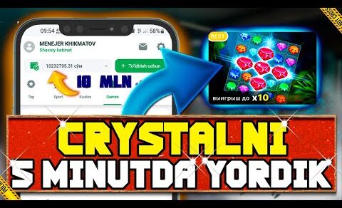 CRYSTALNI 5MINUTDA YORIB TASHADIK😱 #1xbet #linebet #melbet