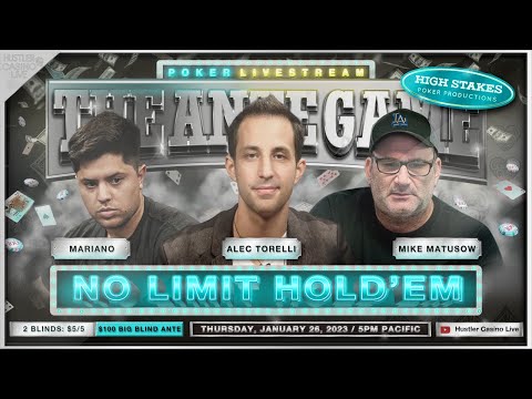 Mariano, Mike Matusow, Alec Torelli & Sashimi!! $5/5/100 Ante Game – Commentary by Christian Soto