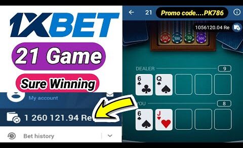 21 Game of 1xbet || 1xbet card game || 1xbet tricks to win #1xbet