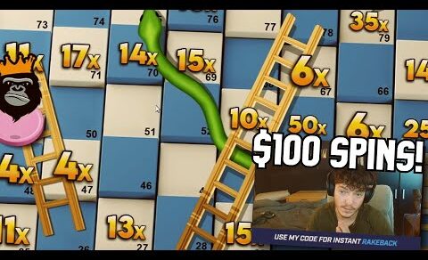 I tried $100 SPINS on SNAKES & LADDERS MEGADICE! (STAKE)