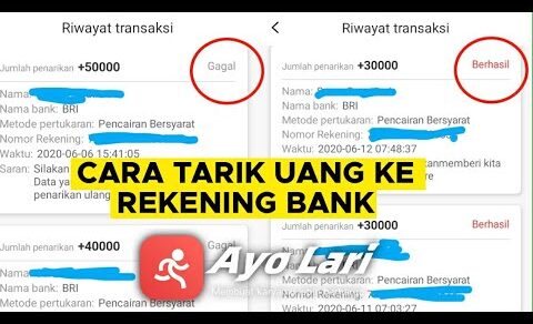 Cara Menarik Uang di Aplikasi Ayo Lari ke Rekening Bank | Penghasil Uang Terbaru 2020