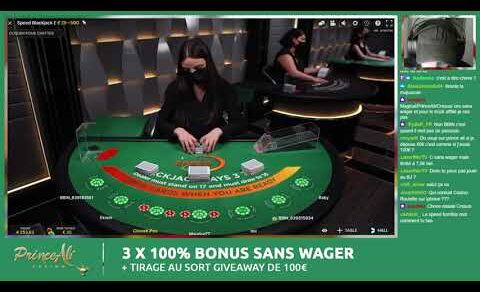 Gros live blackjack à 50e la mise avec les potos