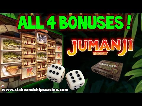 All 4 BONUSES !! JUMANJI SLOT Online Casino Game Win