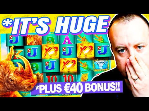 *YESS!* HIGH STAKES BIG WIN on Raging Rhino Slot!