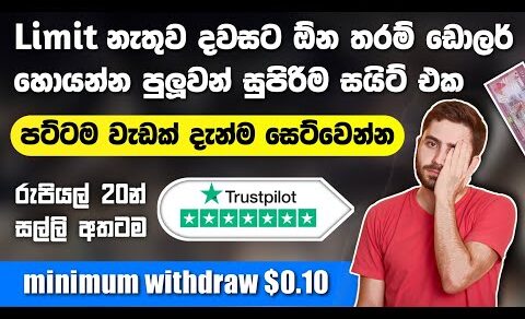 Unlimited doller claim legit website | minimum withdraw $0.10 USD | emoney sinhala