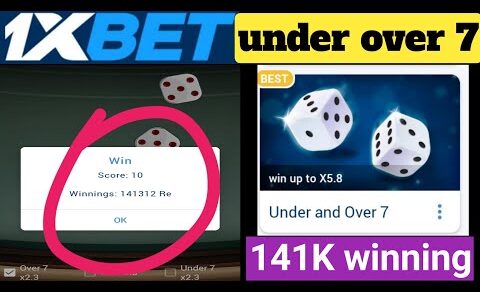 under over 7 || full playing stretgies in this video || 1xbet under over winning tricks #1xgames