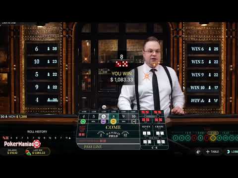 CRAZY RUN ON ONLINE CRAPS  $600 to $6000  MASSIVE WIN on 12 and 2 This guy is crazy!!