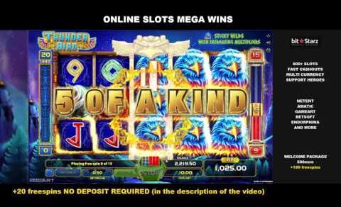 Thunder Bird x345 10$ Bet 3450$ Huge Win Online Slots GameArt BitStarz Online Casino