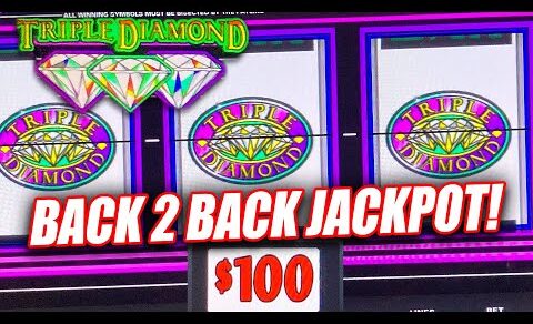 WOW!! BACK 2 BACK JACKPOTS ON HIGH LIMIT TRIPLE DOUBLE DIAMOND SLOT MACHINE  ➜ CASINO SLOTS