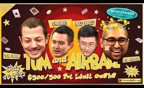 Tom Dwan, Nik Airball, Bad Brad & Charles Play $500/500/1K POT LIMIT OMAHA! Commentary by Joe Ingram