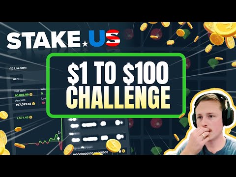 $1 to $100 challenge at Stake US | First attempt!