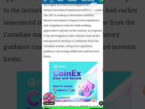 Binance under Canadian Investigation 🔴 #crypto #news #bitcoin #youtubeshorts #trendingshorts