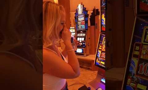 $125 spin JACKPOT & she does this 😅 #shorts