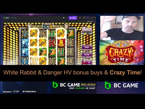 Playing on BCGAME: White Rabbit & Danger HV & Crazy Time! #casino #crazytime #casinogames #bcgame