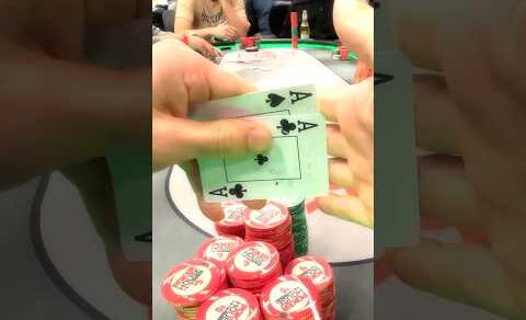 THE BEST HAND IN POKER!! ALL-IN w/ POCKET ACES!! #shorts #poker