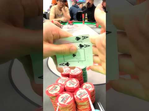 THE BEST HAND IN POKER!! ALL-IN w/ POCKET ACES!! #shorts #poker