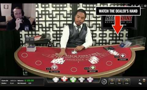 PROOF Bet Online Live Blackjack Dealer Caught Cheating SLOW MOTION