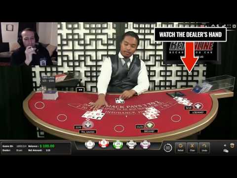 PROOF Bet Online Live Blackjack Dealer Caught Cheating SLOW MOTION