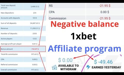 1xbet affiliate program problem | Negative balance 1xbet affiliate | 1x partner commission structure