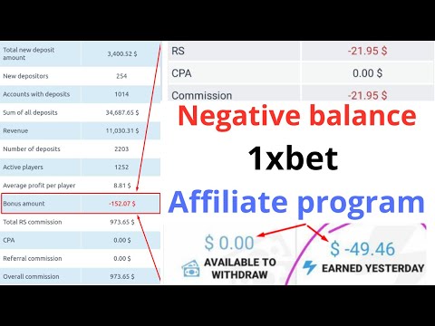 1xbet affiliate program problem | Negative balance 1xbet affiliate | 1x partner commission structure