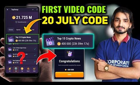 Top 15 Crypto News Video Code | TapSwap Today Video Code | TapSwap 20 July Top 15 Crypto News Code