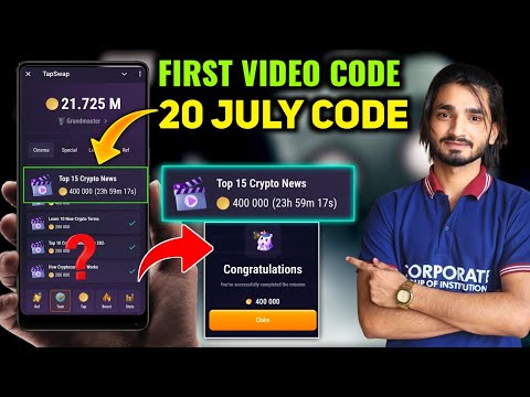 Top 15 Crypto News Video Code | TapSwap Today Video Code | TapSwap 20 July Top 15 Crypto News Code