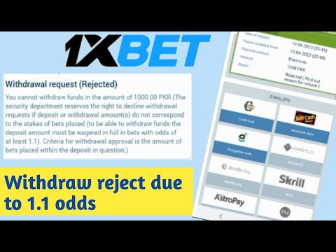 1XBet Withdraw Problem||Withdraw Reject due to at least 1.1 Odds||1xbet withdrawal approved.