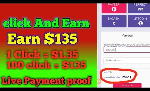 😍Every Click Earn $1.35 😍| New Earning website Today | Click And Earn Money Online $10 a day