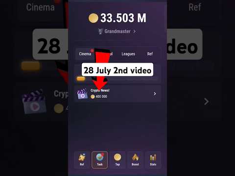 Tapswap Crypto News! Video code  | today tapswap video code | Tapswap cinema code #tapswap